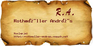 Rothmüller András névjegykártya